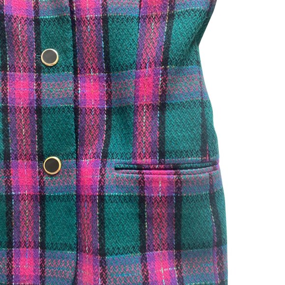 💕sold💕VINTAGE ROBINSON'S Blazer Jacket Purple Plaid Wool Blend - Picture 5 of 6